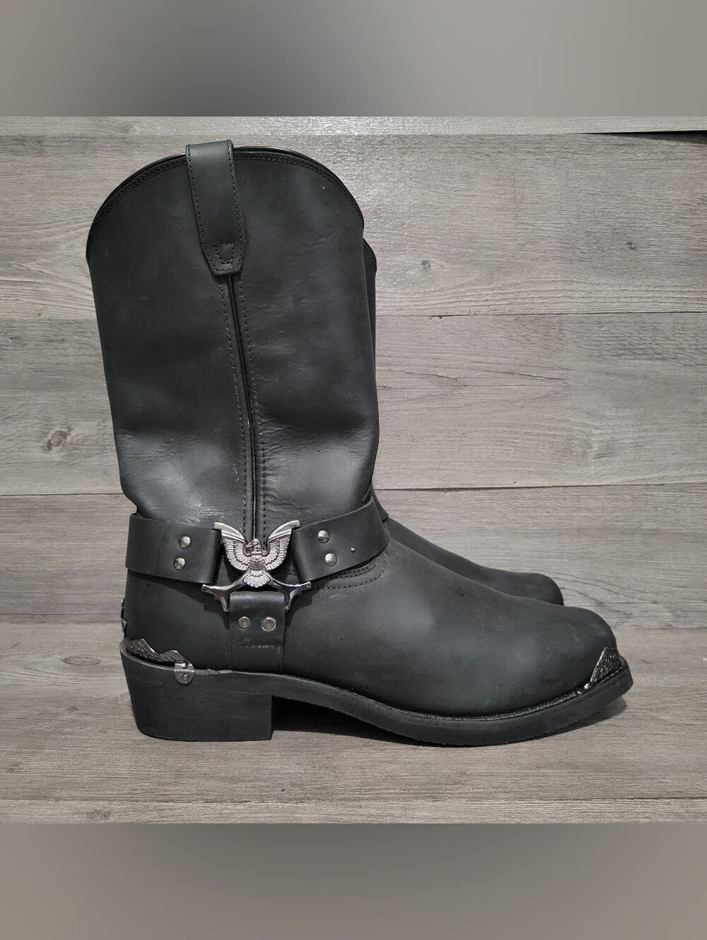 Dingo Men's Size 13 D Chopper Leather Harness Boots Black